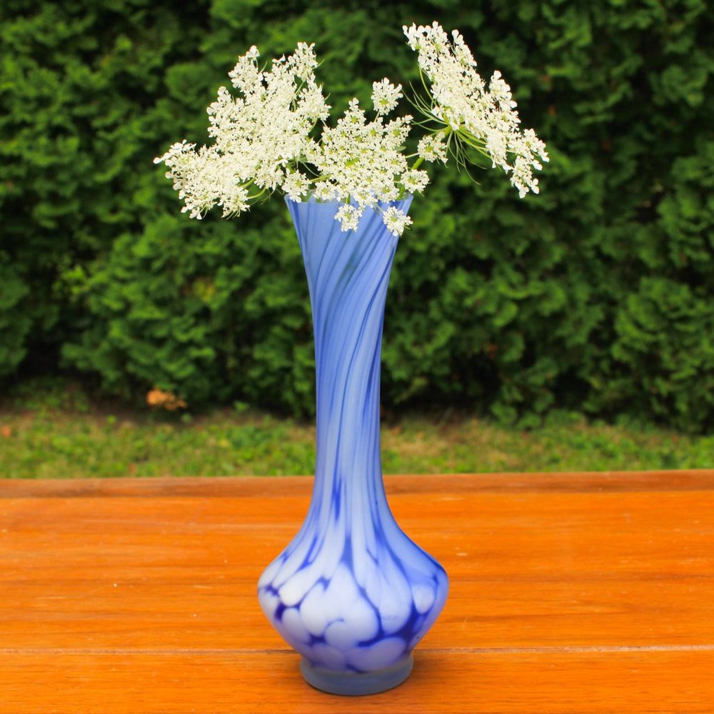 Frosted Glass Hand Blown Bud Vase